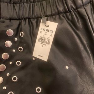 Black faux leather shorts. Size small. Brand-Express